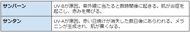 日焼けの種類