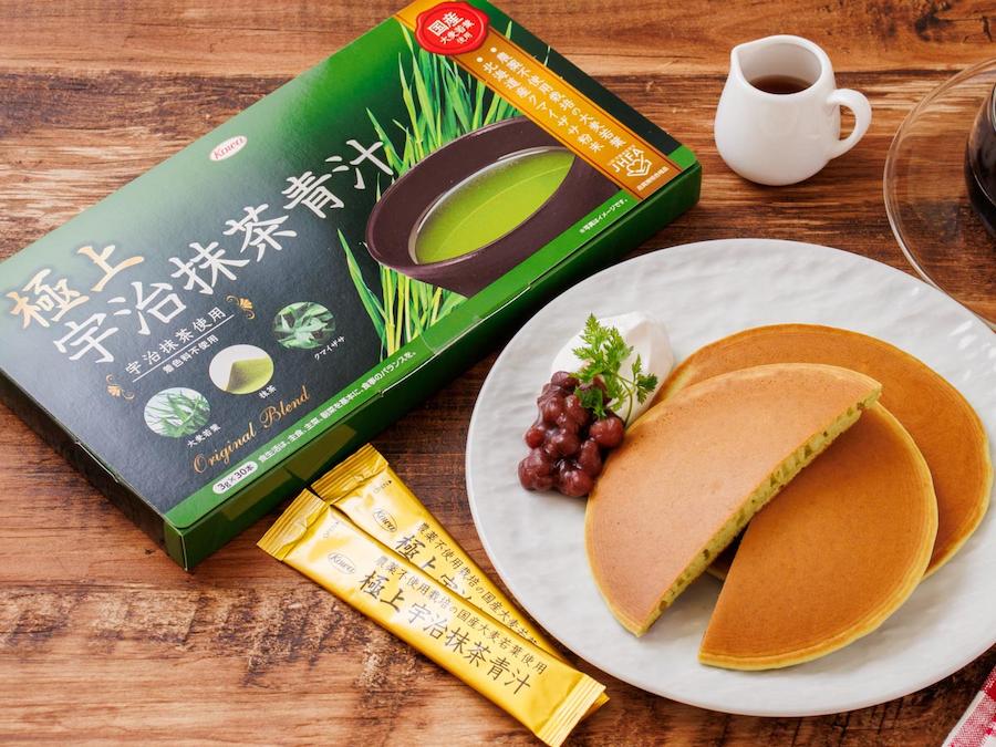 青汁と米粉のグリーンパンケーキ