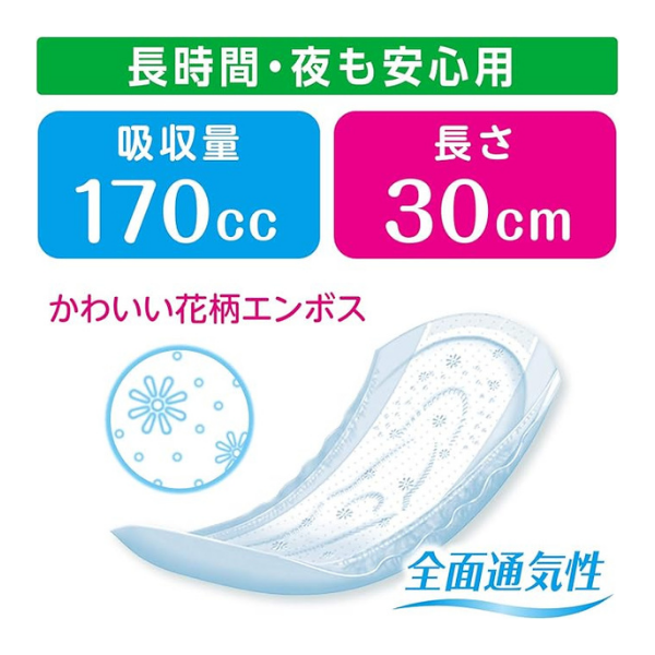 ポイズ 肌ケアパッド 長時間・夜も安心用(スーパー)170cc お徳パック 24枚[吸水ケア] 24枚