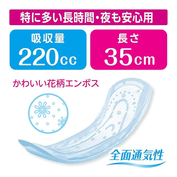 ポイズ 肌ケアパッド 特に多い長時間・夜も安心用(安心スーパー)220cc お徳パック 20枚[吸水ケア] 20枚