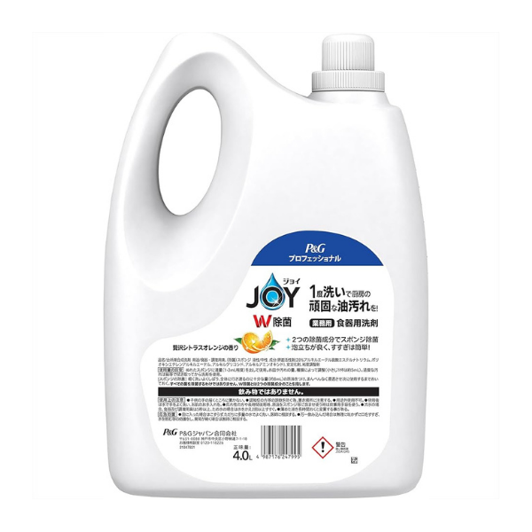 P&Gプロフェッショナル ジョイ JOY W除菌 贅沢シトラスオレンジの香り 業務用 詰め替え 4L [食器用洗剤] 4L