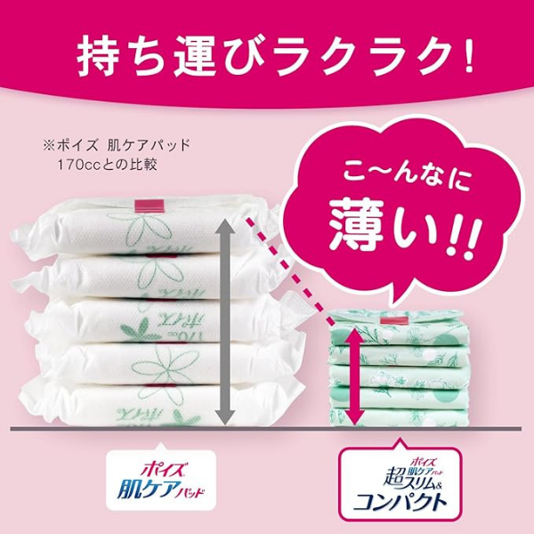 ポイズ 肌ケアパッド 超スリム＆コンパクト 安心の中量用 80cc まとめ買いパック 44枚[吸水ケア] 44枚