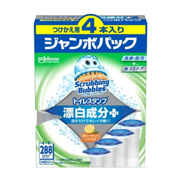 ジョンソン スクラビングバブル トイレスタンプ漂白 ホワイティーシトラス 替え4P つけかえ用24回分