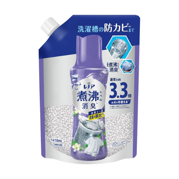 P&G レノア 煮沸レベル消臭抗菌ビーズ 洗濯槽の防カビ クリーンフレッシュの香り 詰替 超特大 1410ml[洗濯ビーズ] 1410ml