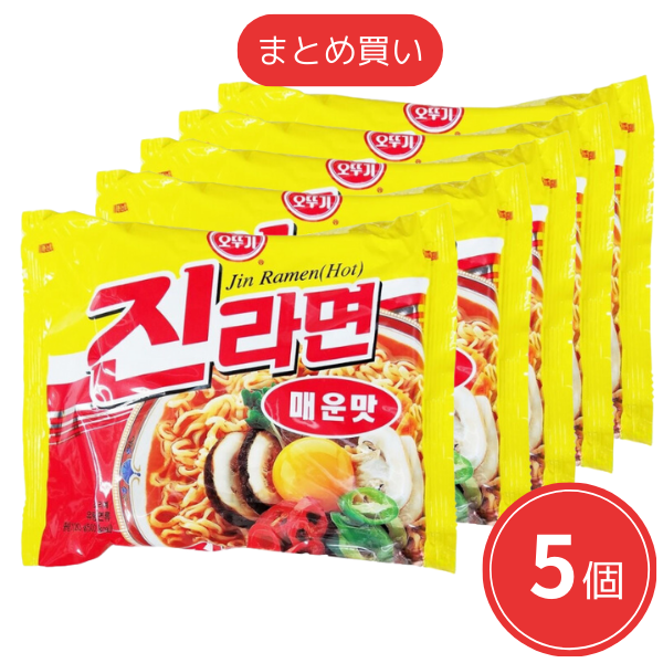 【まとめ買い】オットゥギ　ジンラーメン　辛口（スパイシー） x5個セット