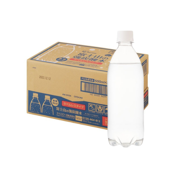 アイリスオーヤマ 富士山の強炭酸水 ラベルレス 500mL×24本 500ml x 24本
