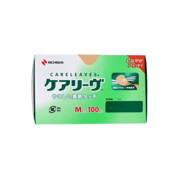 ニチバン ケアリーヴ やさしい素肌タッチ Mサイズ 100枚〔絆創膏〕 100枚入