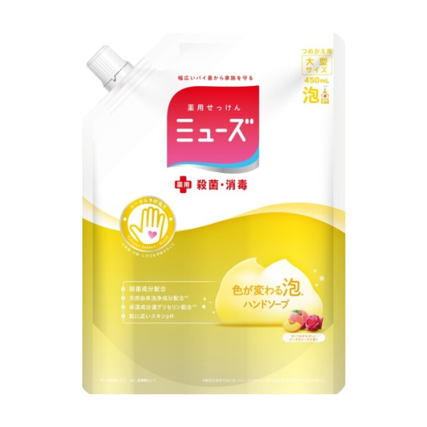 薬用せっけん ミューズ 泡ハンドソープ ピーチローズ大型 つめかえ用 450mL 450ml