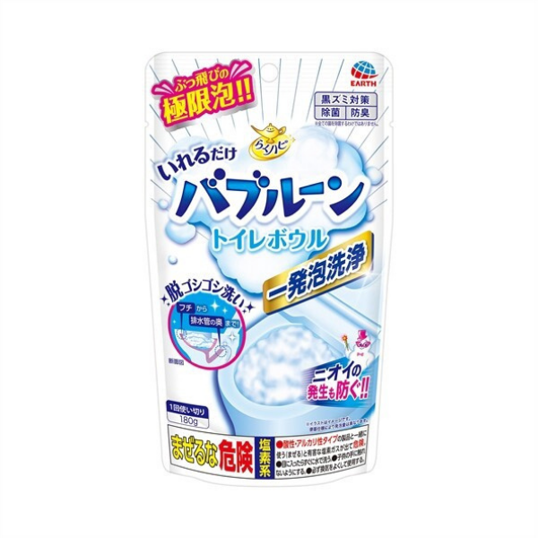 アース製薬 らくハピ いれるだけバブルーン トイレボウル 180g [住居用洗剤]