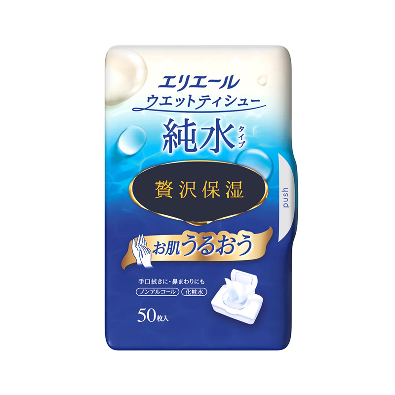 大王製紙 エリエール ウエットティシュー 純水タイプ 贅沢保湿 ボックス本体 50枚