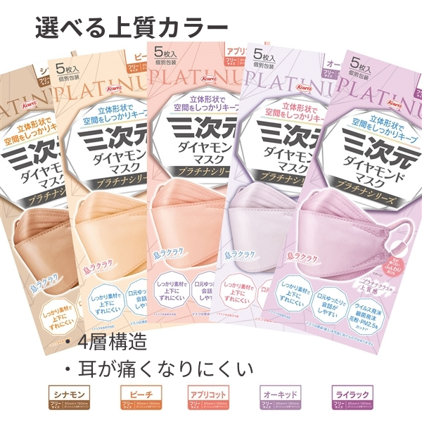 三次元ダイヤモンドマスク プラチナシリーズ 5枚入