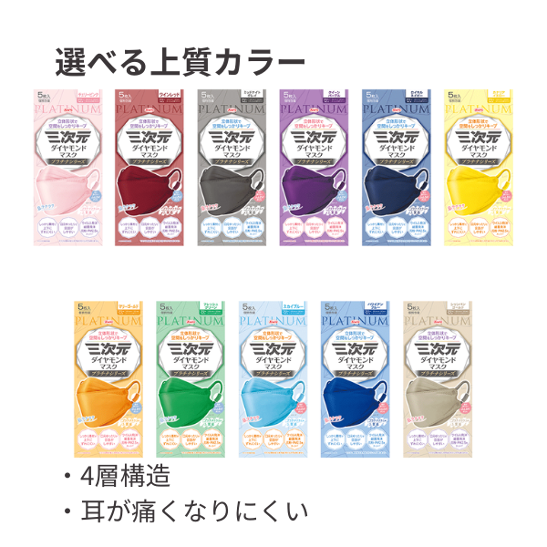 三次元ダイヤモンドマスク プラチナシリーズ 5枚入