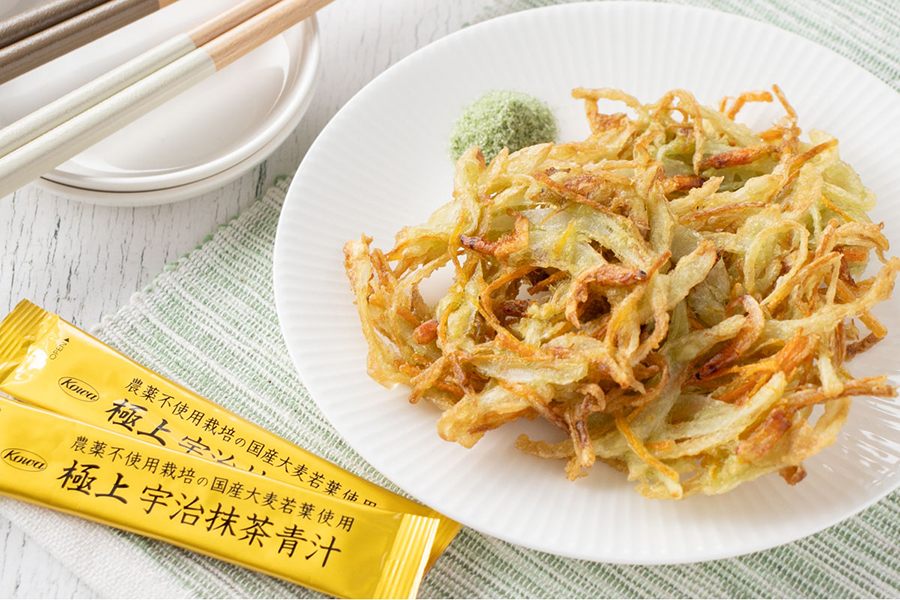 【ハピネス青汁レシピ⑤】サックサク♪春を感じる旬のグリーンかき揚げ!4月にぴったりのレシピ